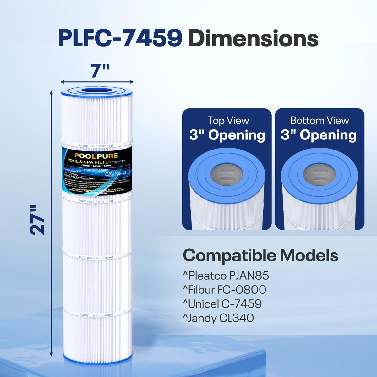 POOLPURE C-7459 trilobal fabric close-up highlighting enhanced dirt capture for clearer water