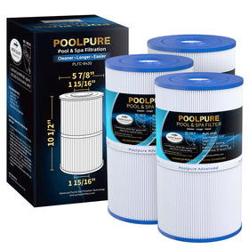 PoolPure C-6430 spa filter close-up showing trilobal fabric for efficient capture