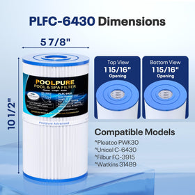 PoolPure C-6430 spa filter demonstrates compatibility with multiple models