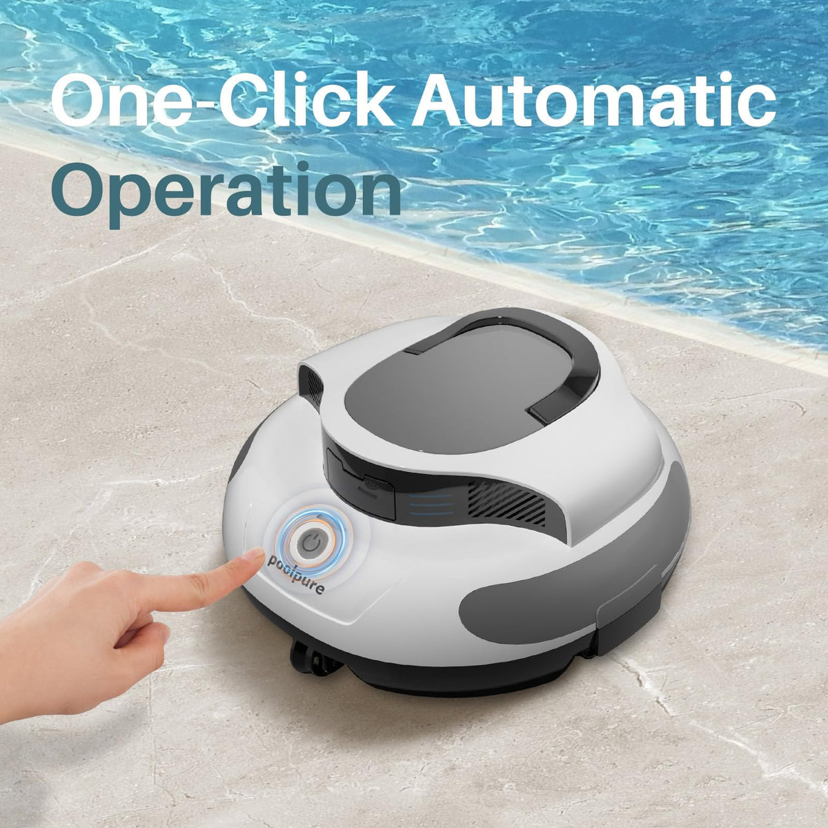 POOLPURE Cordless Vacuum debris-removal shows powerful suction for leaves and dirt