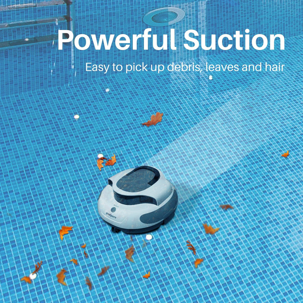 POOLPURE Cordless Vacuum waterproof design protects motors during cleaning