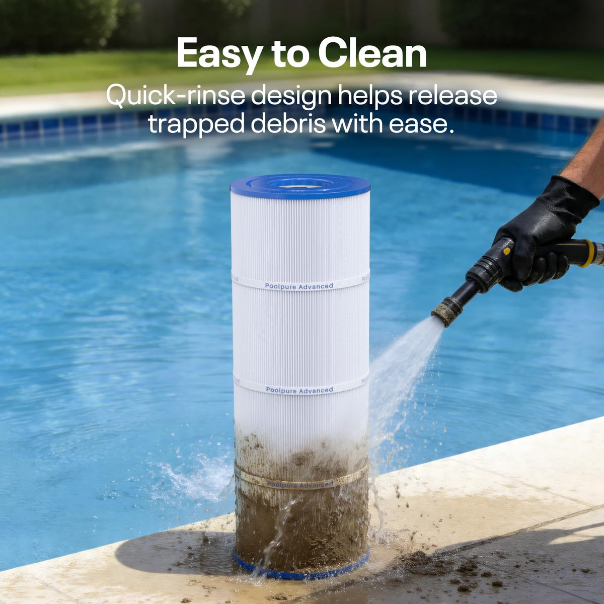PoolPure CX580XRE heavy-duty construction with reinforced end caps