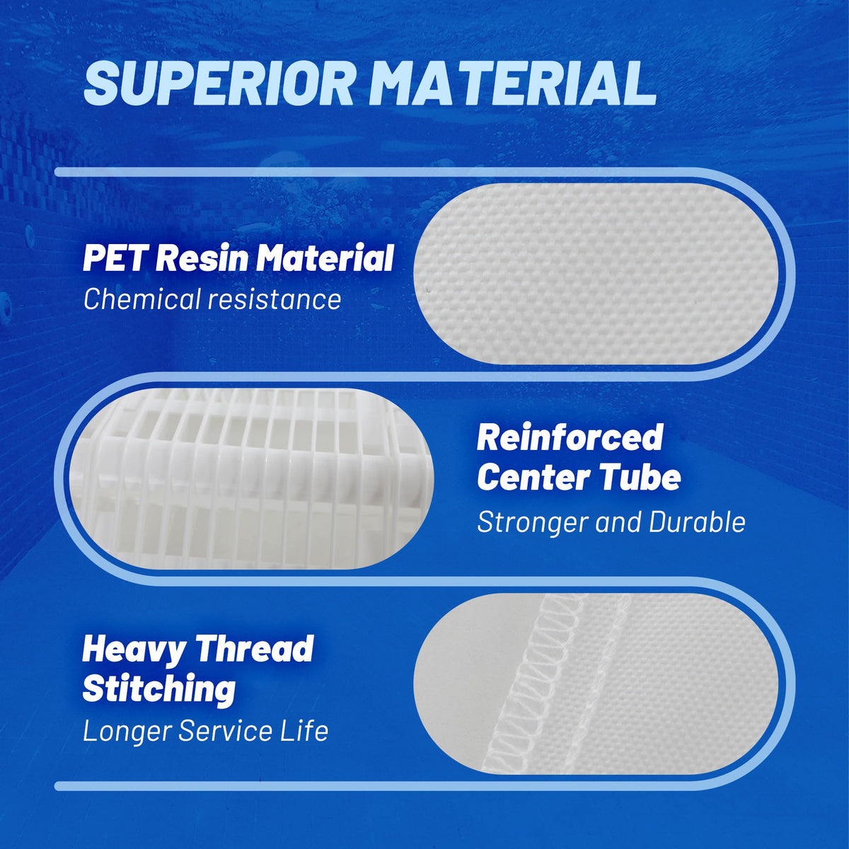 PoolPure DE grid flow-optimized design reduces resistance and clogs