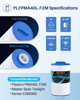 POOLPURE compatible twilight x268365 spa filter ensuring secure fit for Master Spas