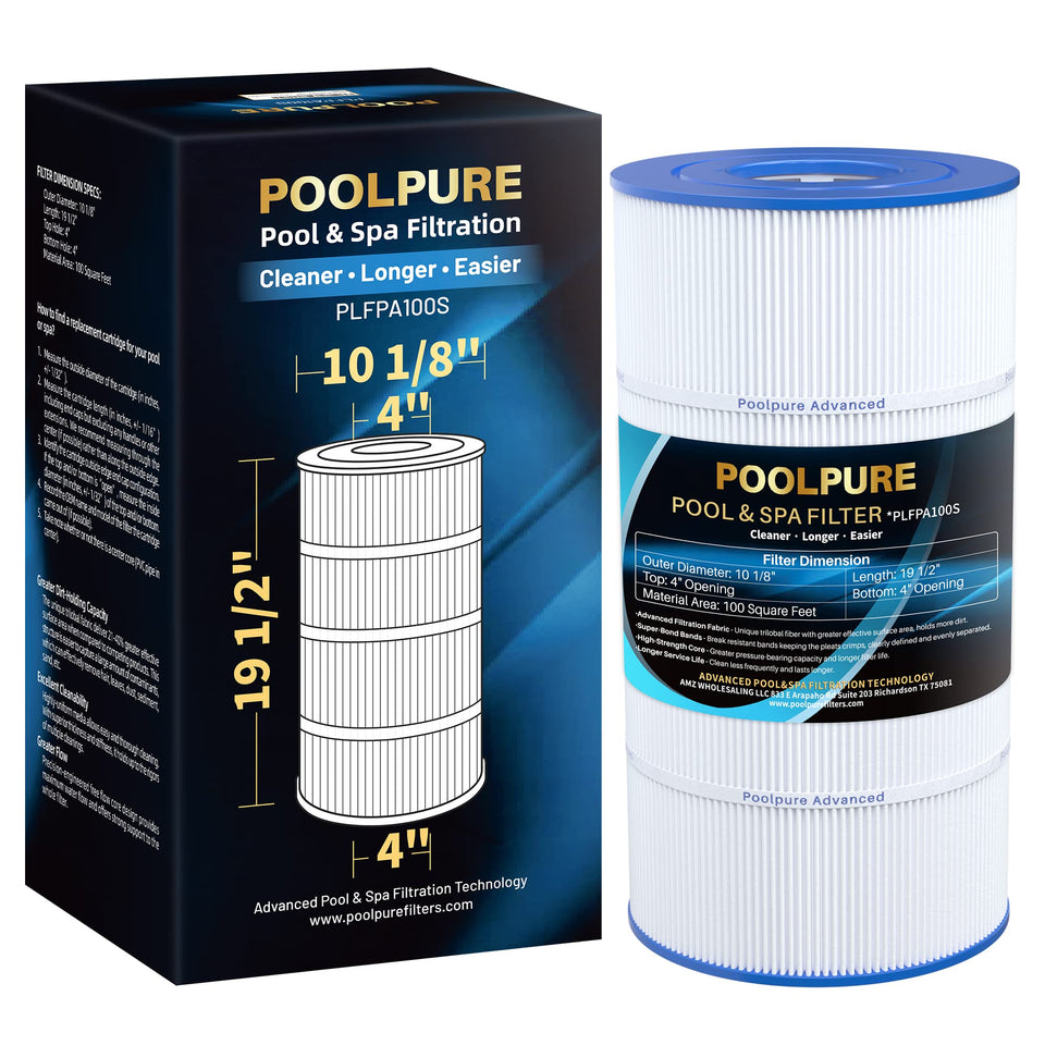 POOLPURE PA100S filter core showcases robust construction for reliable filtration.