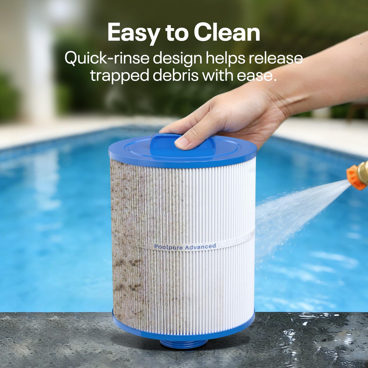 Bottom 2 inch MPT connection on POOLPURE PAS50SV-F2M spa filter