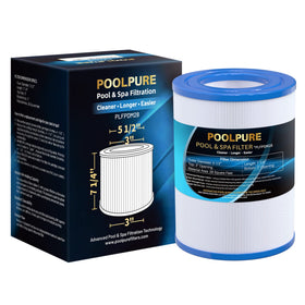 POOLPURE PDM28 spa filter front view showing durable construction for long spa sessions