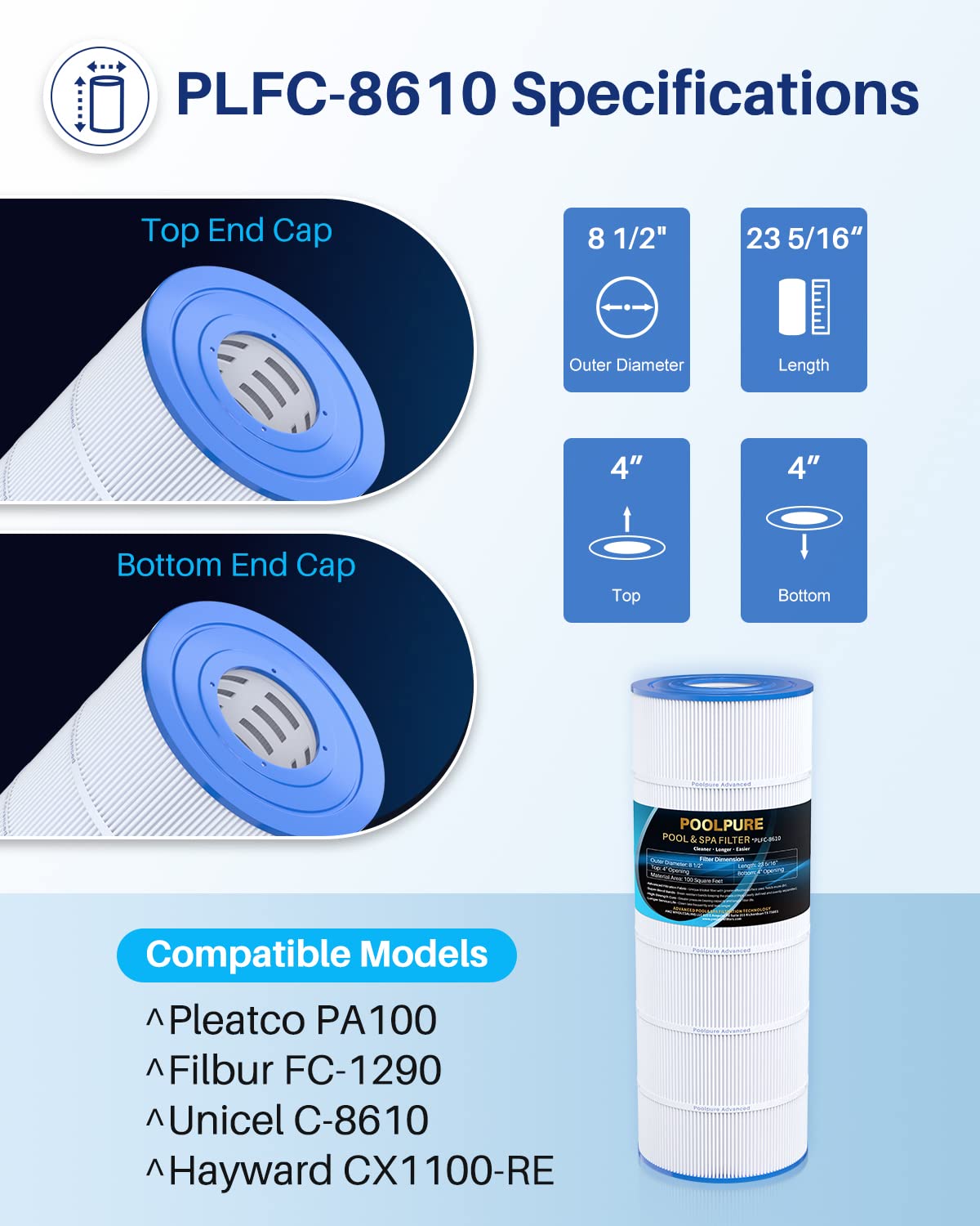 POOLPURE PLFC-8610 filtration fabric detail highlights trilobal material