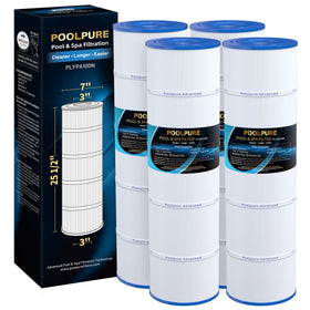 POOLPURE PLFPA100N filter cartridge shown for compatibility with multiple pool models.