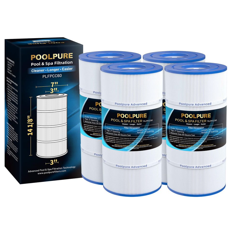 POOLPURE PLFPCC60 filter cartridge assembly showing full compatibility and easy replacement.