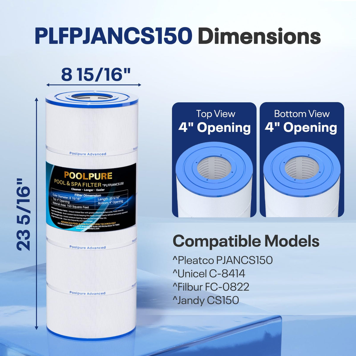 POOLPURE PLFPJANCS150 assembly demonstrating easy installation