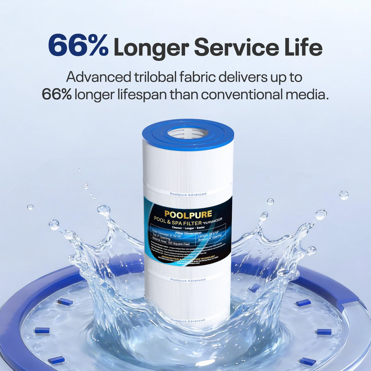 POOLPURE PLFPJANCS150 dirt-locking tech in action enhancing filtration
