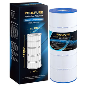 POOLPURE PLFPJANCS150 front view showing cartridge design for filtration