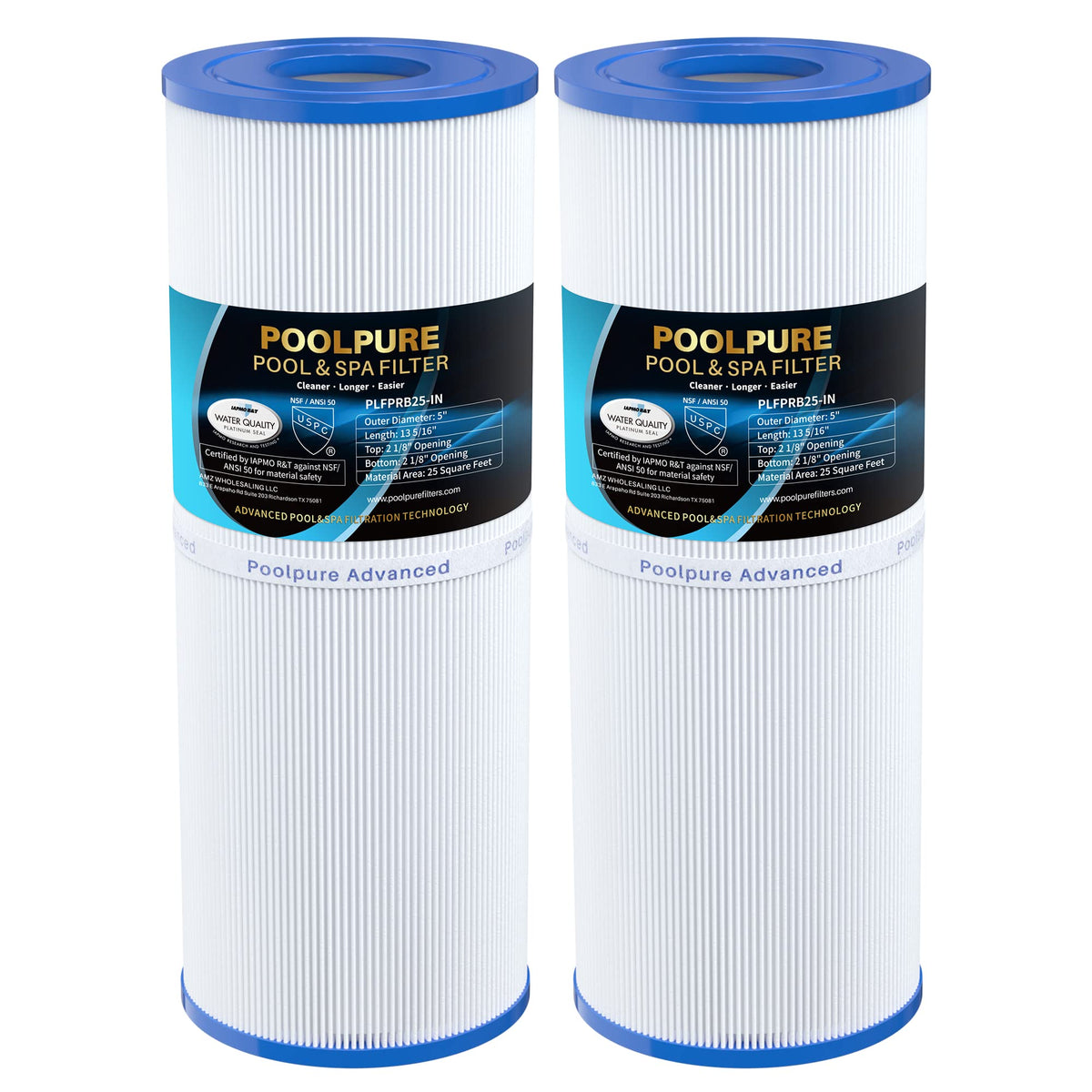 PoolPure PLFPRB25-IN drop-in spa filter assembly for clear water