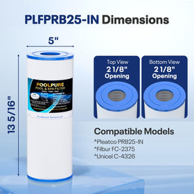 PoolPure PLFPRB25-IN outer diameter visual supports easy compatibility with many models