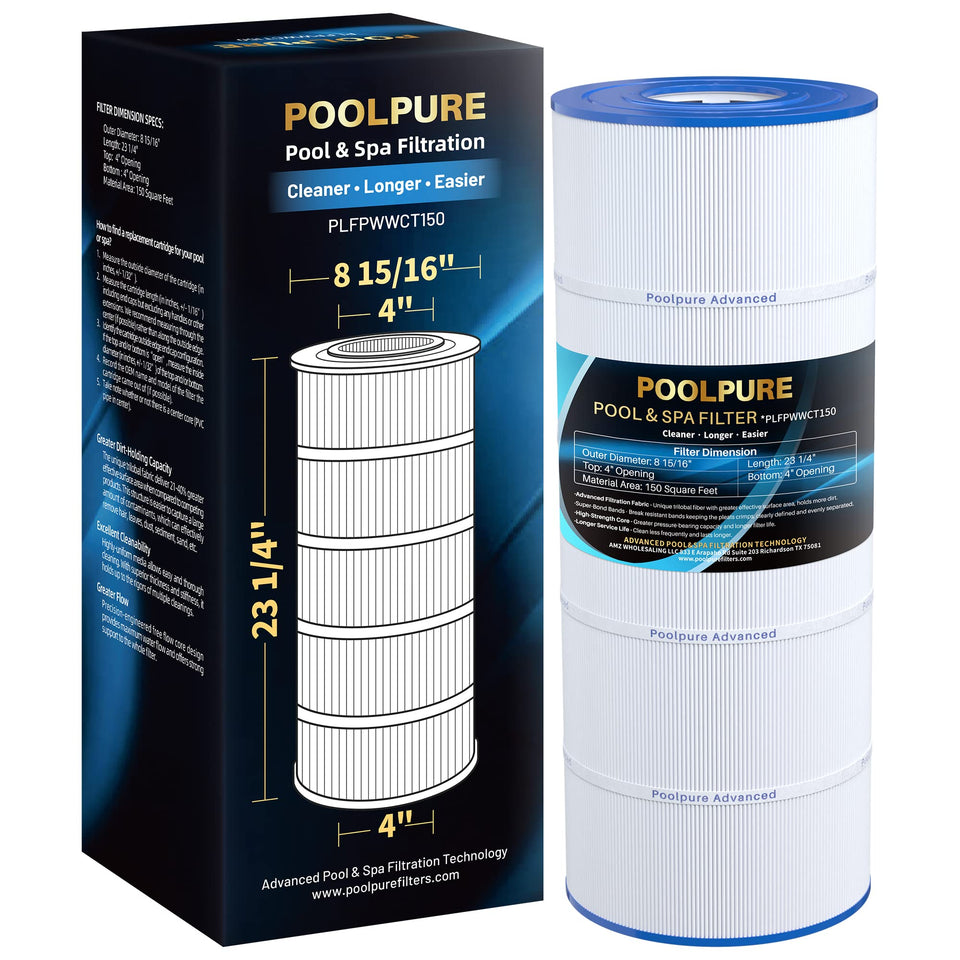 POOLPURE PLFPWWCT150 cartridge outer dimensions help ensure proper fit.