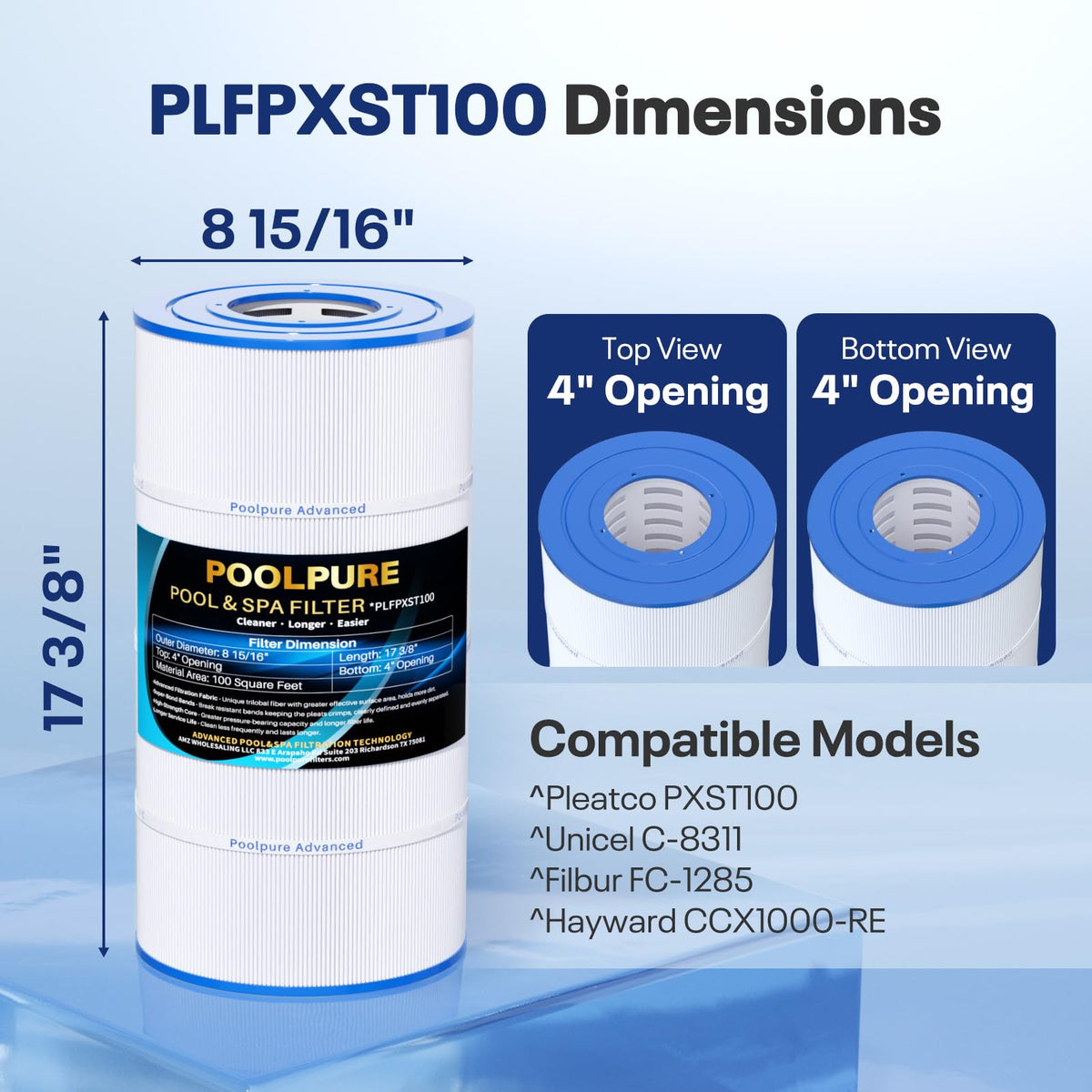 POOLPURE PLFPXST100 trilobal fabric detail highlighting enhanced filtration surface.