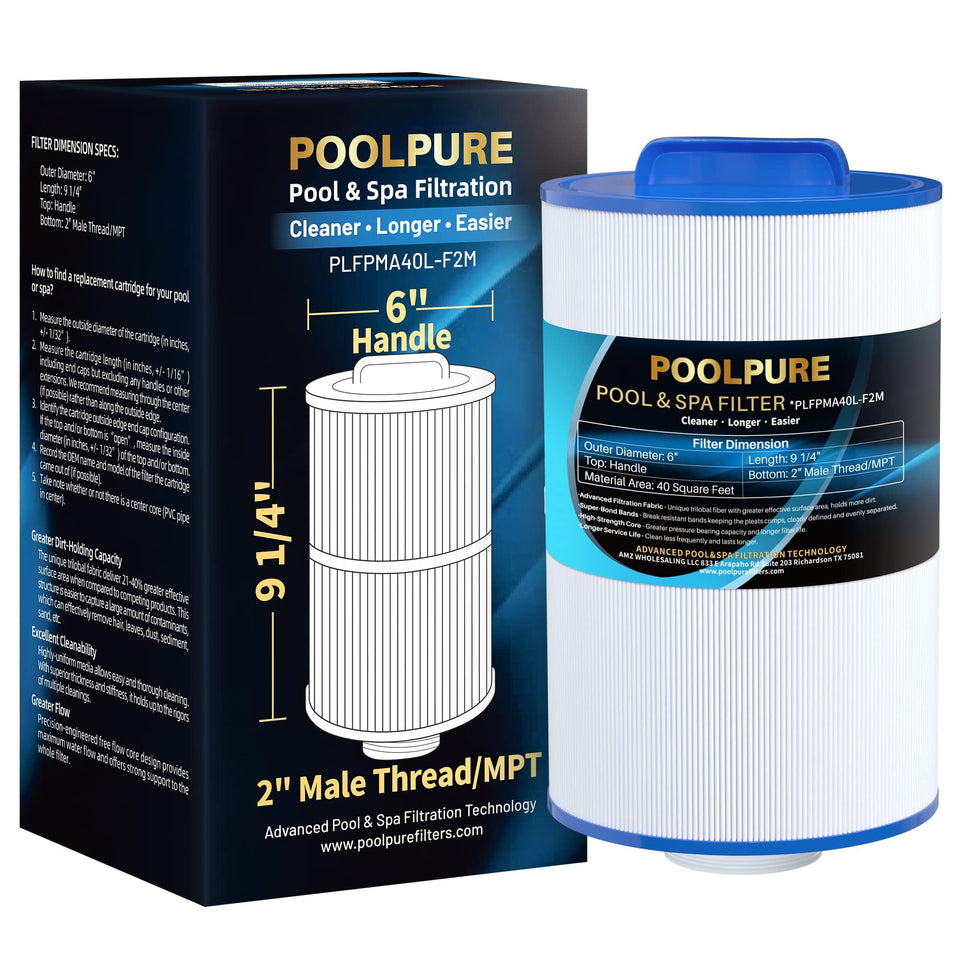PoolPure PMA40L-F2M filter exterior for cleaner hot tub water.