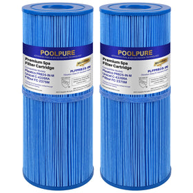 PoolPure PRB25-IN-M spa filter front view emphasizes durable antimicrobial filtration.
