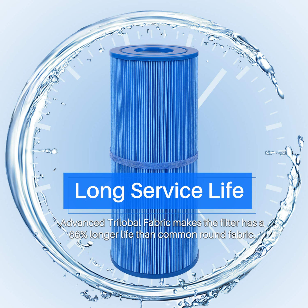 PoolPure PRB25-IN-M spa filter label with NSF/ANSI 50 certification.