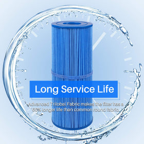PoolPure PRB25-IN-M spa filter label with NSF/ANSI 50 certification.