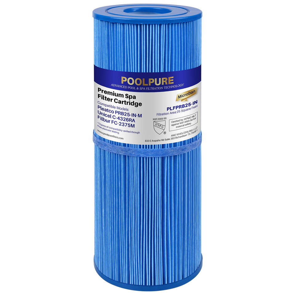 POOLPURE PRB25-IN-M spa filter with antimicrobial fabric for clearer water