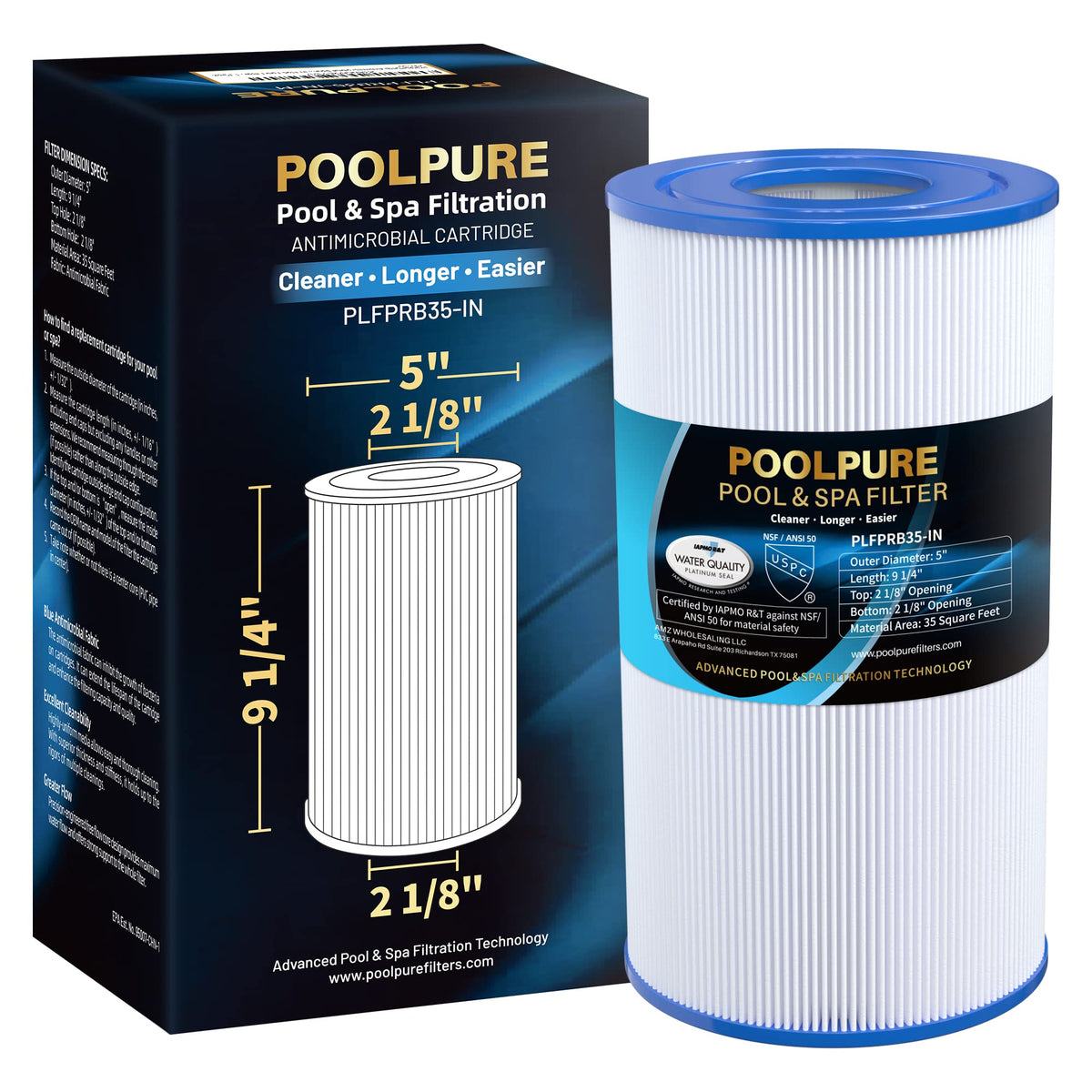 PoolPure PRB35-IN spa filter assembly for quick, reliable filtration.