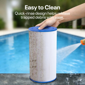 PoolPure PRB35-IN trilobal fabric enhances water clarity in spa use.