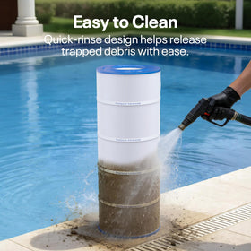 POOLPURE PXST175 filter in spa setup highlighting water clarity.