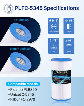 PoolPure C-5345 spa filter dirt-locking technology for cleaner water.