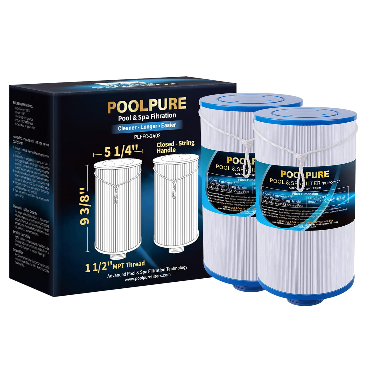 POOLPURE spa filter compatible with Watkins 303279 for clearer water