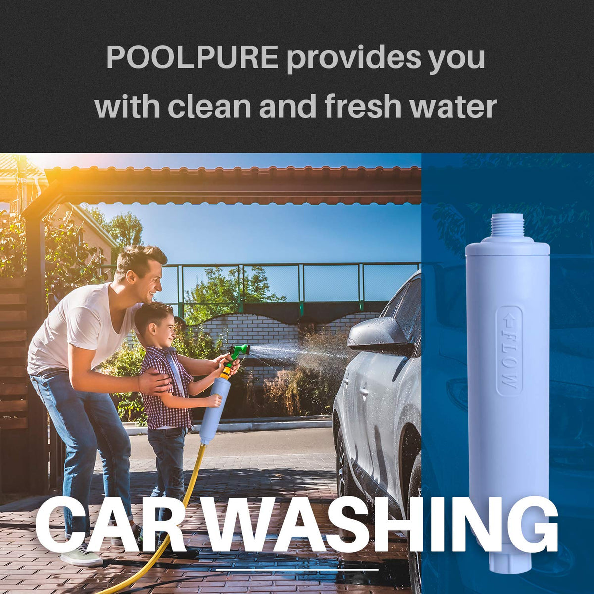 PoolPure supports pool filling, spa baths, and garden watering