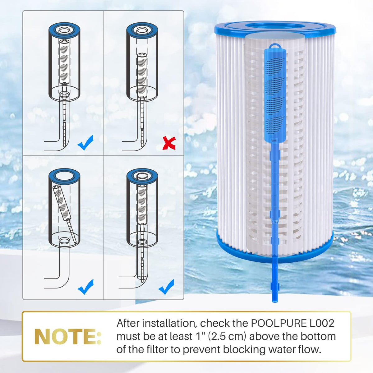 PoolPure water clarity and silky feel shot suggests inviting spa water.