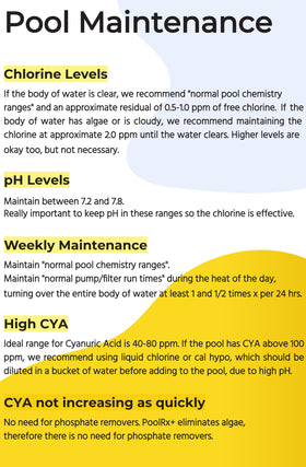 PoolRX mineral-enhanced formula packaging implies longer-lasting pool algae control benefits.