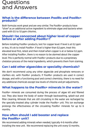 PoolRx+ compatible systems icon highlights broad sanitizers compatibility.
