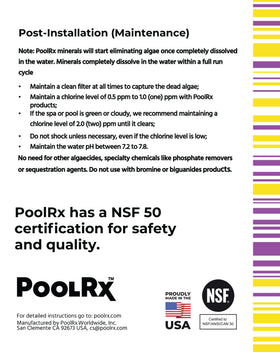 PoolRX+ capacity gauge indicating the 400-1000 gallon range.
