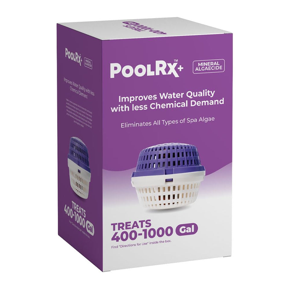 PoolRX+ spa unit front view, compact design for 400-1000 gallon spas.