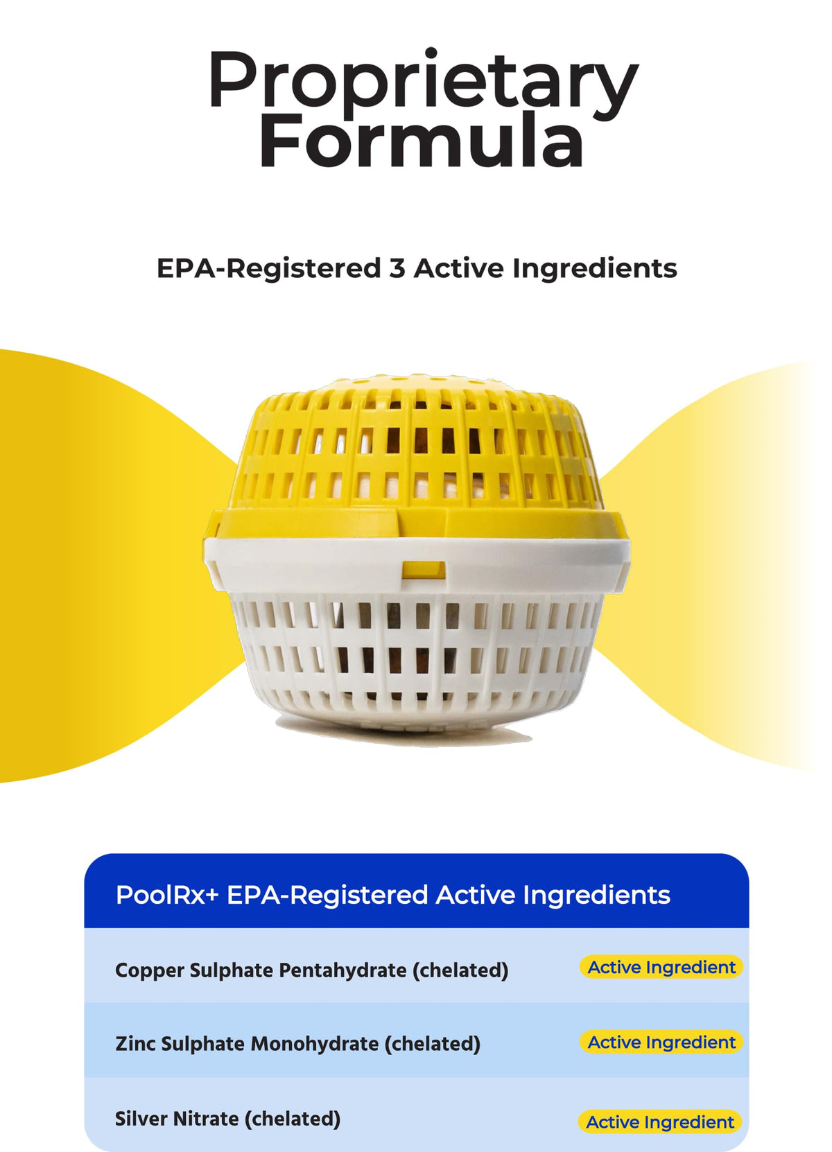 Pool RX+ three active ingredients provide multi-layer algae defense for spa water.