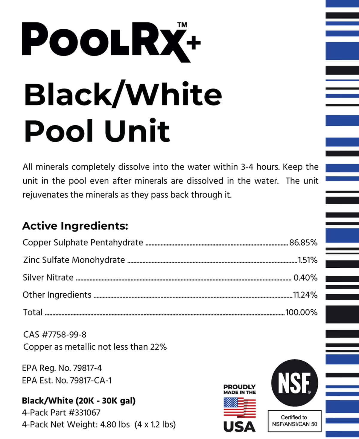 PoolRX usage tip card beside a deployed unit by pool.
