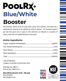 Pool RX+ Booster Blue improves water clarity after use.