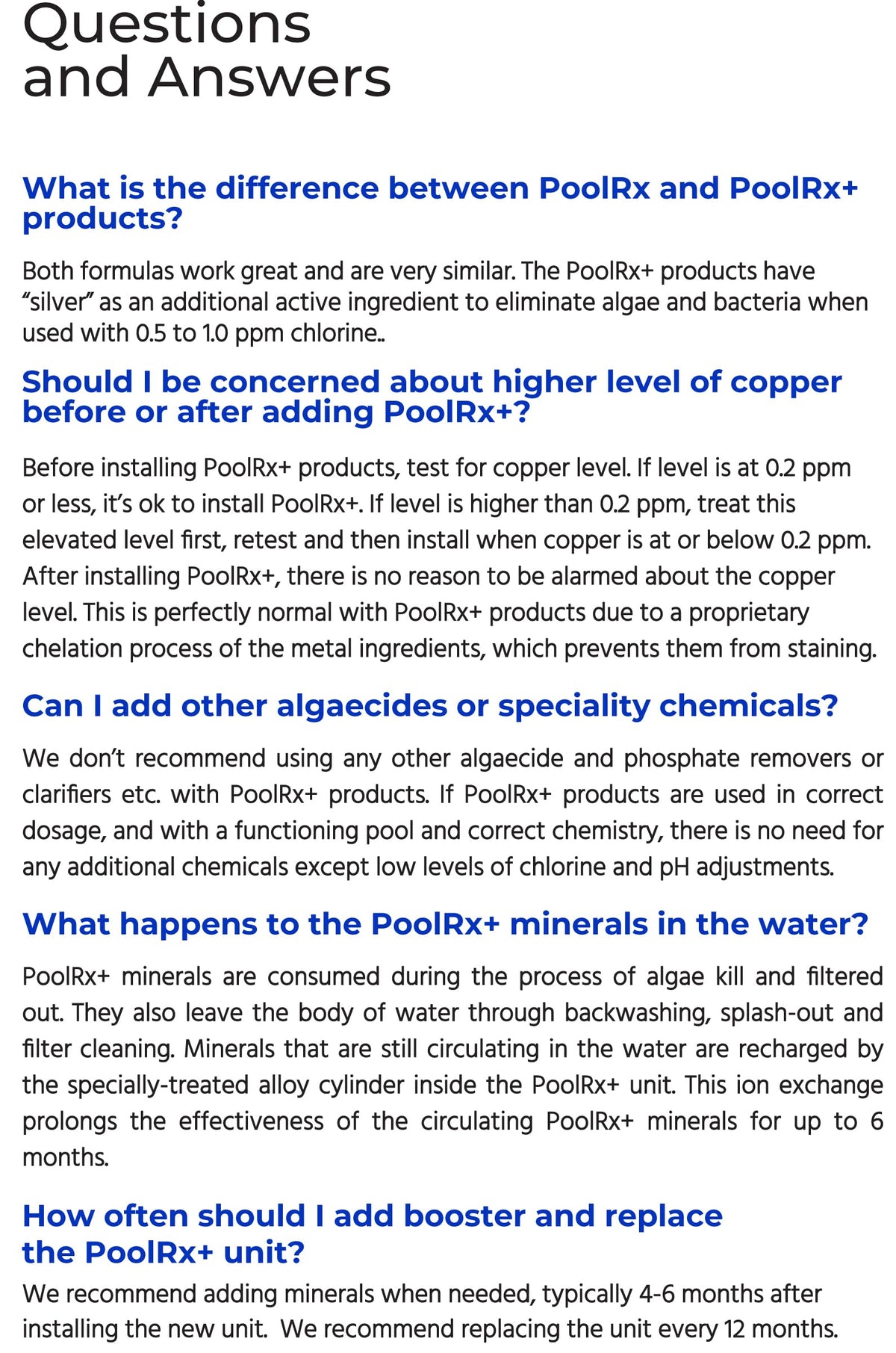 PoolRX booster on poolside scene suggests convenient maintenance routine.