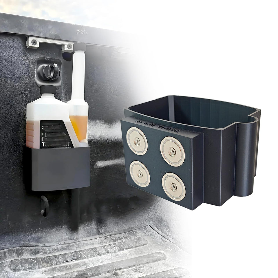PoolTechX Archoil magnetic holder fits 40oz bottles securely.
