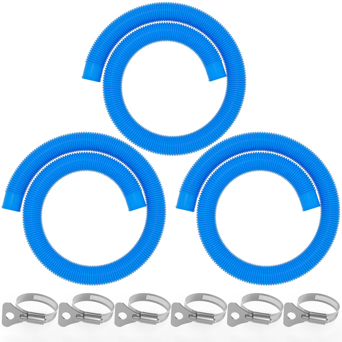 Poolvio 15in-59in blue hose pack for above-ground pools, durable and ready to install.