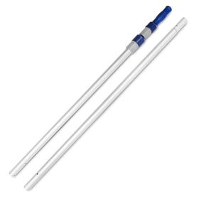 Poolvio aluminum two-piece pole features a rubber grip for comfortable cleaning.