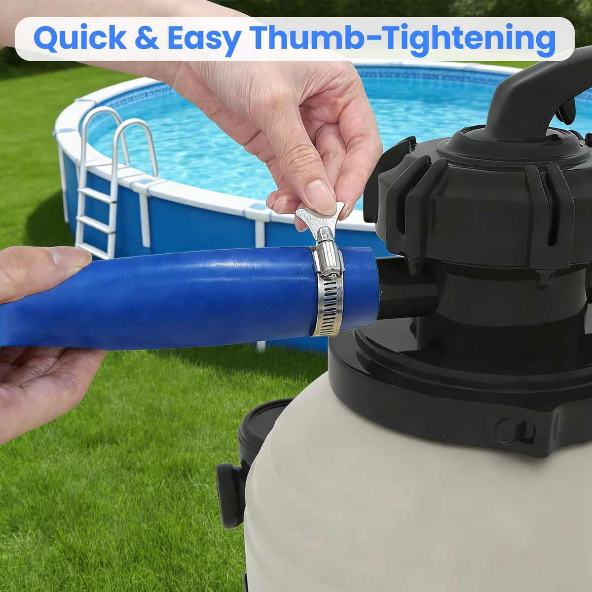 Poolvio backwash hose ready for DIY drainage tasks around the home.