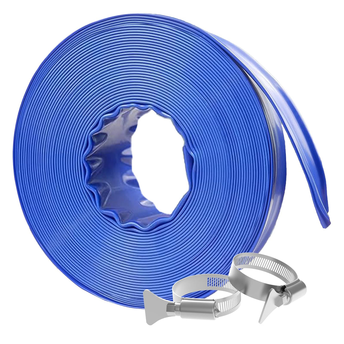 Poolvio backwash hose one-and-a-half-inch blue, ideal for quick pool filter backwash.