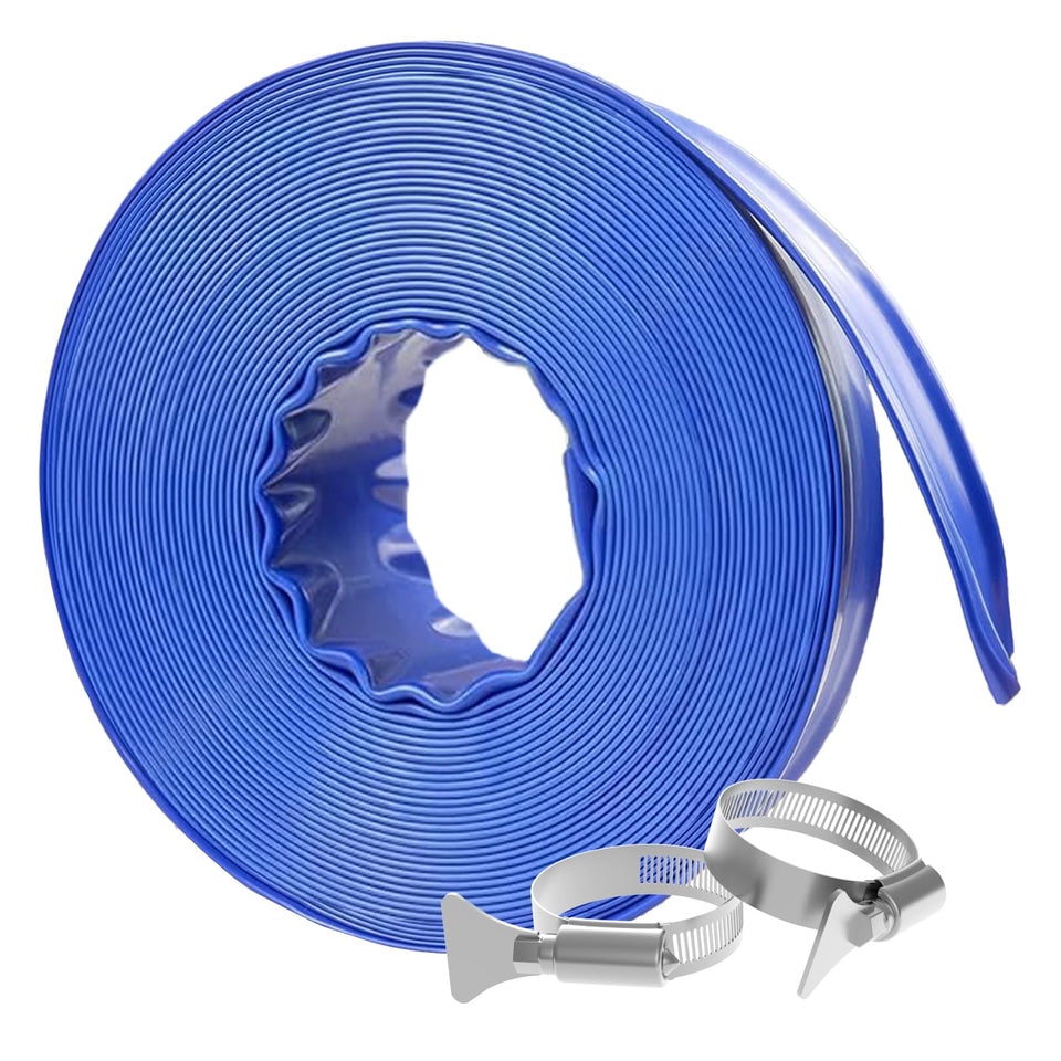 Poolvio backwash hose one-and-a-half-inch blue, ideal for quick pool filter backwash.