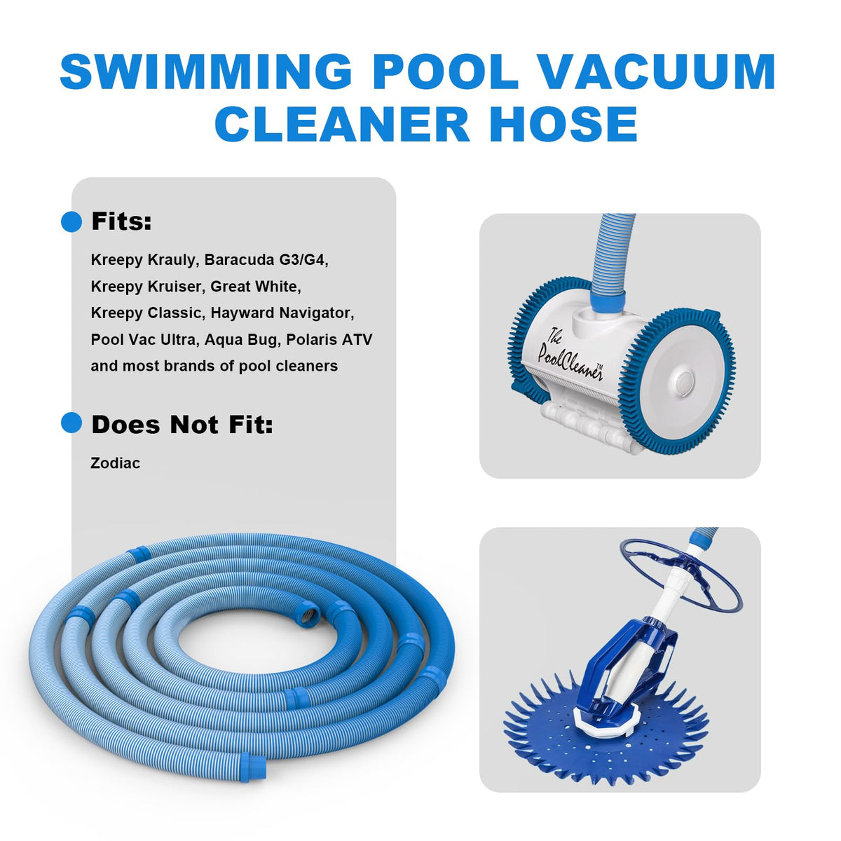 Poolvio crush-resistant and lightweight hose for easy handling