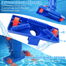 Poolvio Deep Mesh Skimmer Net sweeps debris with wide, fine mesh.
