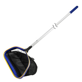 Poolvio deep skimmer net with a 3ft pole for efficient debris removal